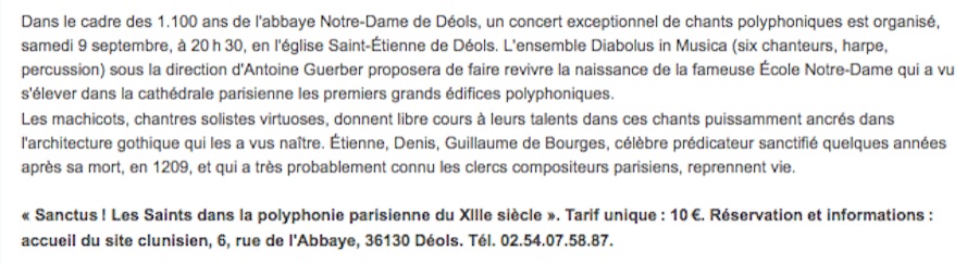 Concert Eglise saint Etienne Dols